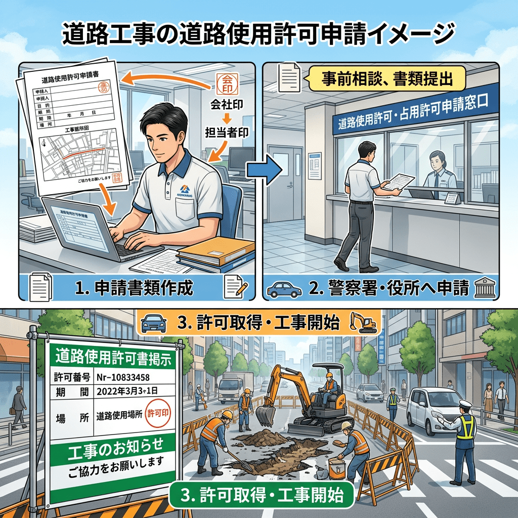 Steps for road use permit application and construction approval process